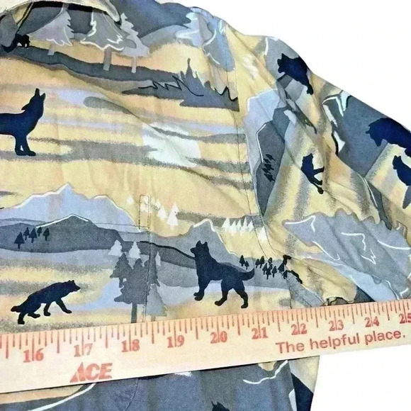 DemCrazy‎ Sz XL Northwestern Button Down Shirt Wolves Outdoors Cabincore - Picture 4 of 12
